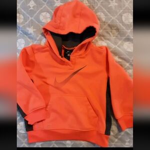 Nike Hoodie Size 24 Months Orange Toddler Hoodie DriFit Pullover Kangaroo Pocket